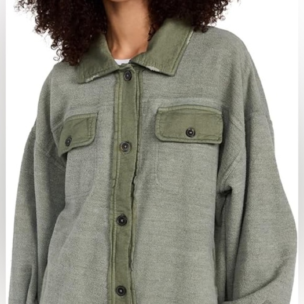 Free People oversized Ruby Jacket in olive green